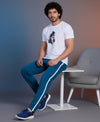 T.T. Men’s Printed Cotton Blend | Graphic Round Neck T-Shirt & Slim Fit Track Pants | Casual Co-ord Set for Men