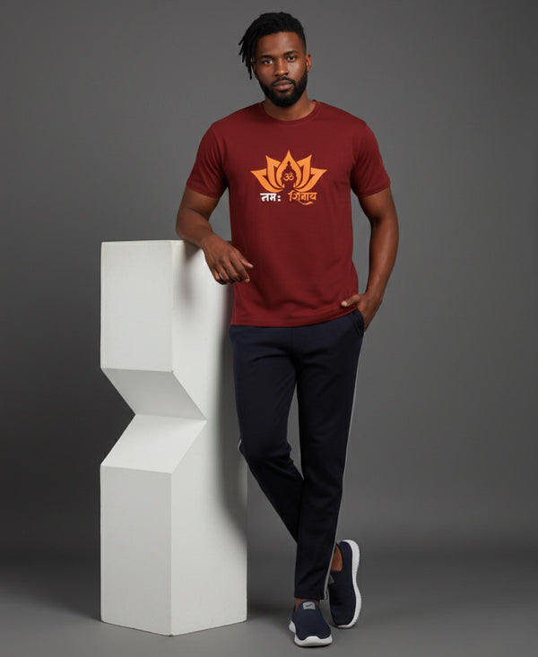 T.T. Men’s Printed Cotton Blend | Graphic Round Neck T-Shirt & Slim Fit Track Pants | Casual Co-ord Set for Men