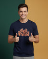 T.T. Men’s Printed Cotton Blend | Graphic Round Neck T-Shirt & Slim Fit Track Pants | Casual Co-ord Set for Men