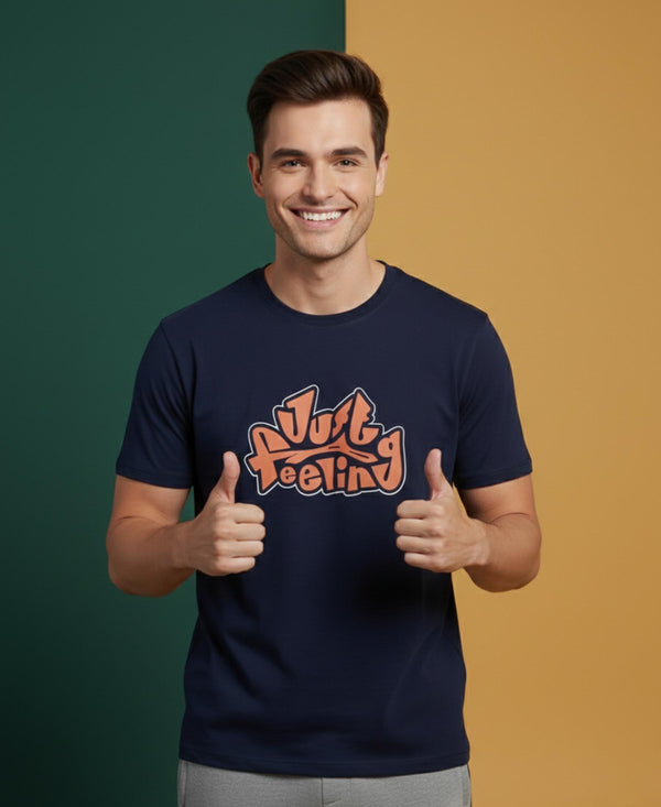 T.T. Men’s Printed Cotton Blend | Graphic Round Neck T-Shirt & Slim Fit Track Pants | Casual Co-ord Set for Men