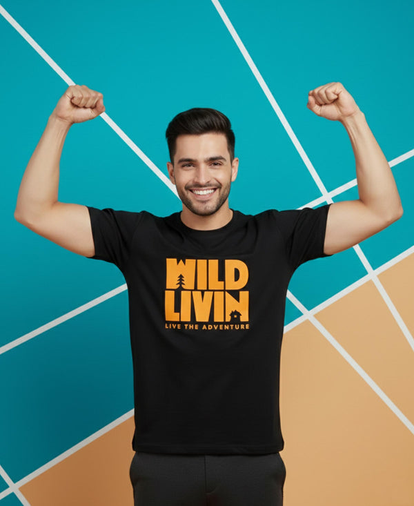 T.T. Men’s Printed Cotton Blend | Graphic Round Neck T-Shirt & Slim Fit Track Pants | Casual Co-ord Set for Men