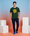 T.T. Men’s Printed Cotton Blend | Graphic Round Neck T-Shirt & Slim Fit Track Pants | Casual Co-ord Set for Men