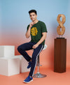 T.T. Men’s Printed Cotton Blend | Graphic Round Neck T-Shirt & Slim Fit Track Pants | Casual Co-ord Set for Men