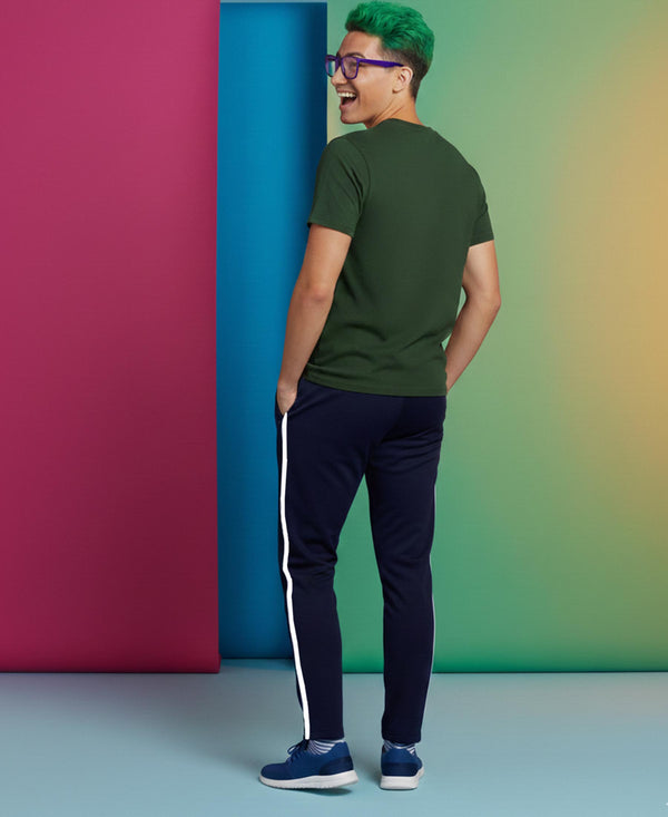 T.T. Men’s Printed Cotton Blend | Graphic Round Neck T-Shirt & Slim Fit Track Pants | Casual Co-ord Set for Men