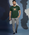 T.T. Men’s Printed Cotton Blend | Graphic Round Neck T-Shirt & Slim Fit Track Pants | Casual Co-ord Set for Men