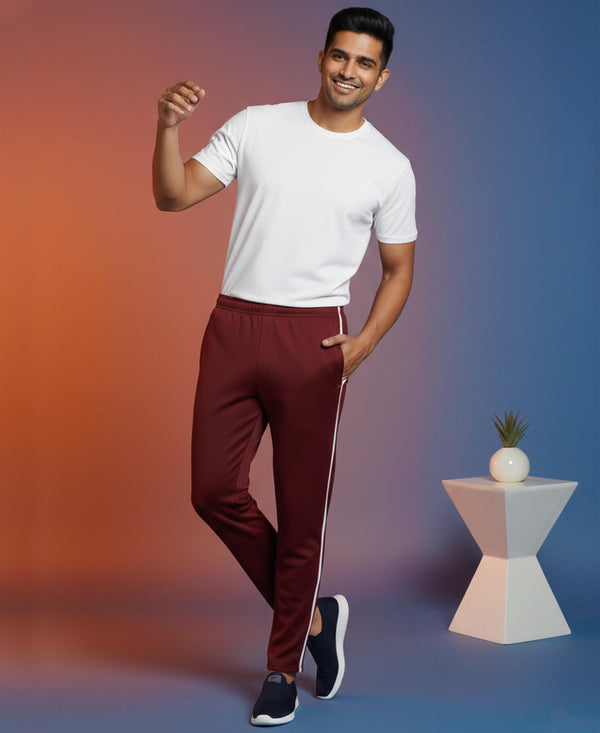 T.T. Men’s Cotton Blend | Solid Round Neck T-Shirt & Slim Fit Track Pants | Comfortable Casual Wear Co-ord Set for Men