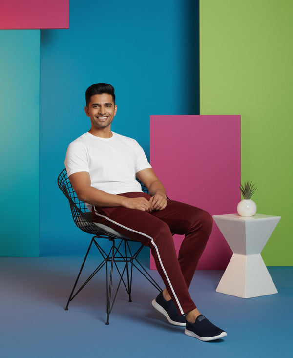 T.T. Men’s Cotton Blend | Solid Round Neck T-Shirt & Slim Fit Track Pants | Comfortable Casual Wear Co-ord Set for Men