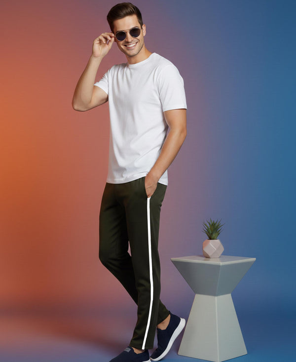 T.T. Men’s Cotton Blend | Solid Round Neck T-Shirt & Slim Fit Track Pants | Comfortable Casual Wear Co-ord Set for Men