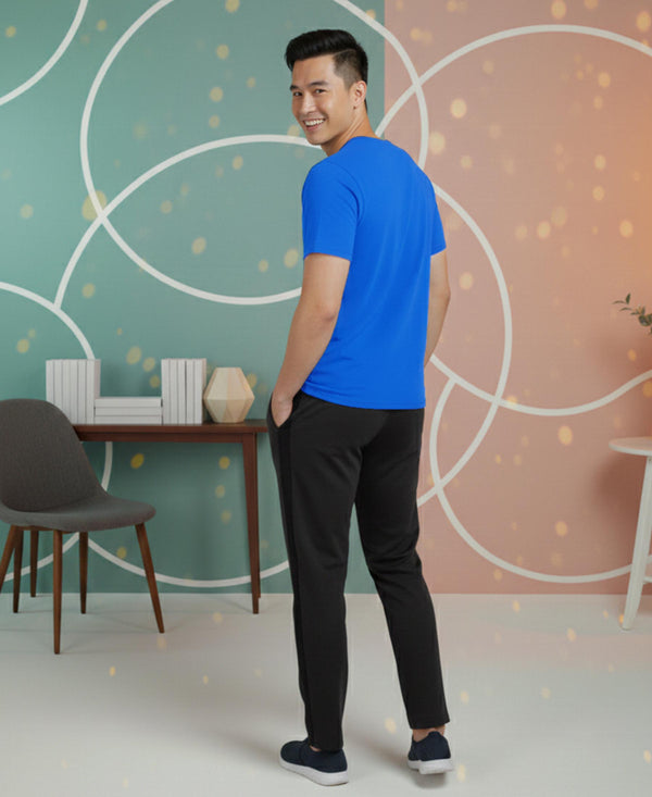 T.T. Men’s Cotton Blend | Solid Round Neck T-Shirt & Slim Fit Track Pants | Comfortable Casual Wear Co-ord Set for Men