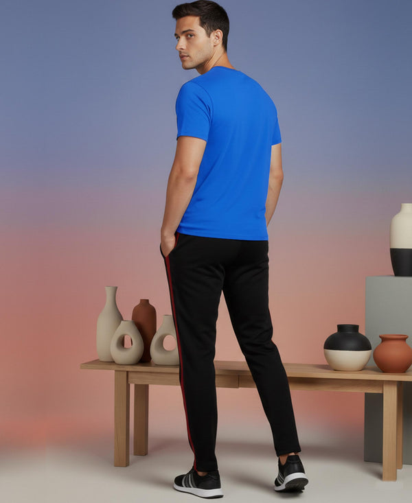 T.T. Men’s Cotton Blend | Solid Round Neck T-Shirt & Slim Fit Track Pants | Comfortable Casual Wear Co-ord Set for Men