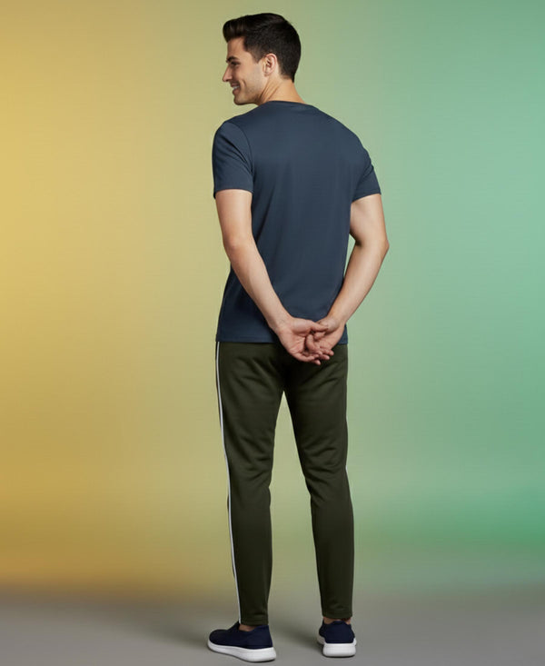 T.T. Men’s Cotton Blend | Solid Round Neck T-Shirt & Slim Fit Track Pants | Comfortable Casual Wear Co-ord Set for Men