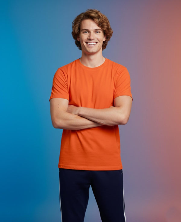 T.T. Men’s Cotton Blend | Solid Round Neck T-Shirt & Slim Fit Track Pants | Comfortable Casual Wear Co-ord Set for Men