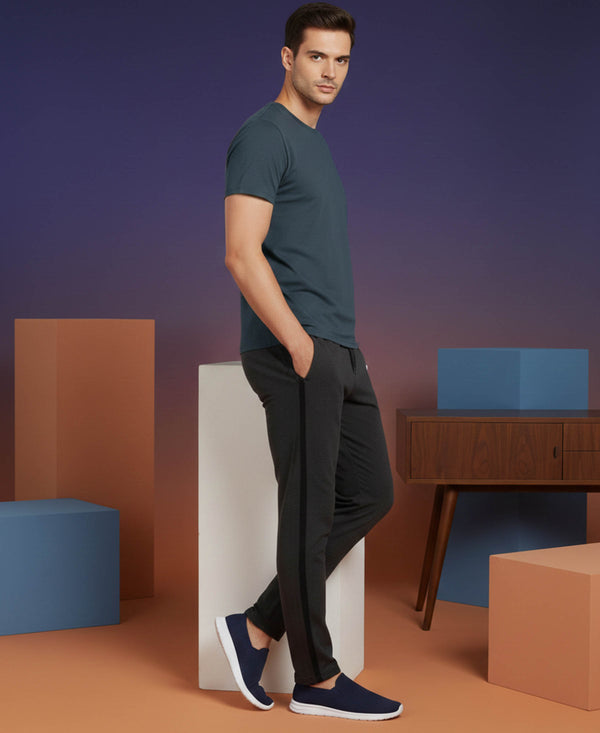 T.T. Men’s Cotton Blend | Solid Round Neck T-Shirt & Slim Fit Track Pants | Comfortable Casual Wear Co-ord Set for Men