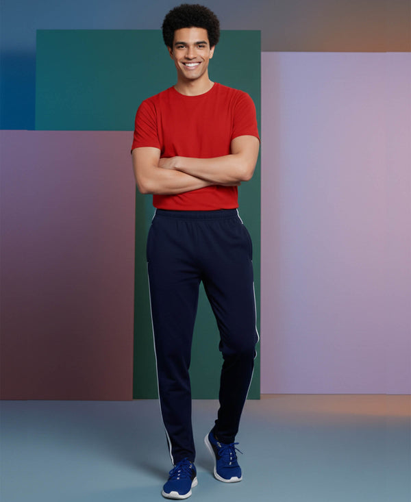 T.T. Men’s Cotton Blend | Solid Round Neck T-Shirt & Slim Fit Track Pants | Comfortable Casual Wear Co-ord Set for Men