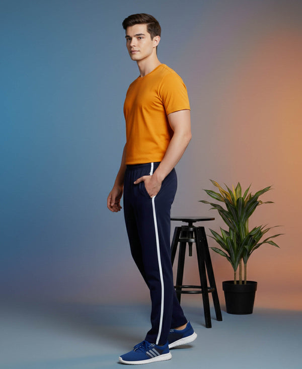 T.T. Men’s Cotton Blend | Solid Round Neck T-Shirt & Slim Fit Track Pants | Comfortable Casual Wear Co-ord Set for Men