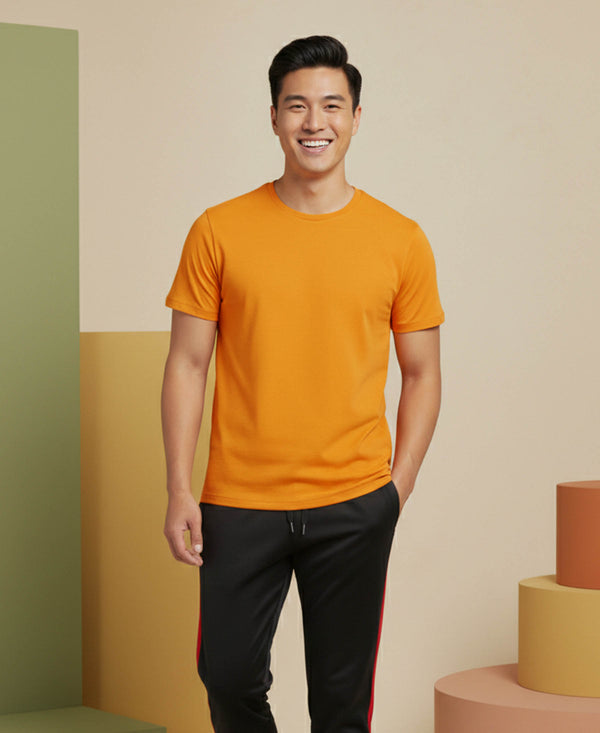 T.T. Men’s Cotton Blend | Solid Round Neck T-Shirt & Slim Fit Track Pants | Comfortable Casual Wear Co-ord Set for Men