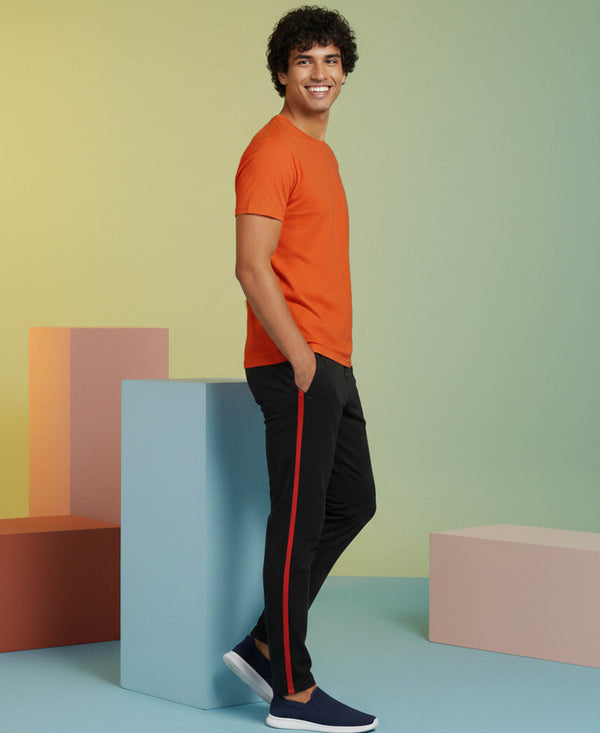 T.T. Men’s Cotton Blend | Solid Round Neck T-Shirt & Slim Fit Track Pants | Comfortable Casual Wear Co-ord Set for Men