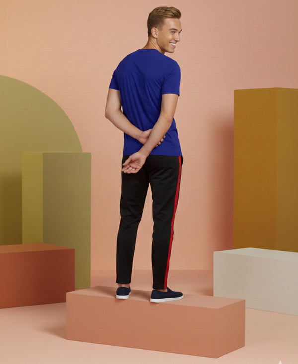 T.T. Men’s Cotton Blend | Solid Round Neck T-Shirt & Slim Fit Track Pants | Comfortable Casual Wear Co-ord Set for Men