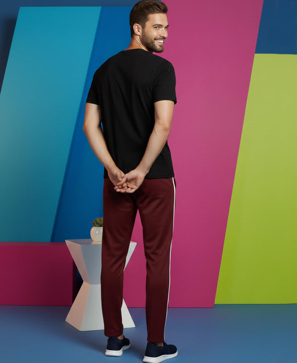 T.T. Men’s Cotton Blend | Solid Round Neck T-Shirt & Slim Fit Track Pants | Comfortable Casual Wear Co-ord Set for Men