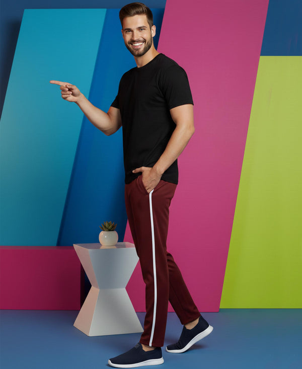 T.T. Men’s Cotton Blend | Solid Round Neck T-Shirt & Slim Fit Track Pants | Comfortable Casual Wear Co-ord Set for Men
