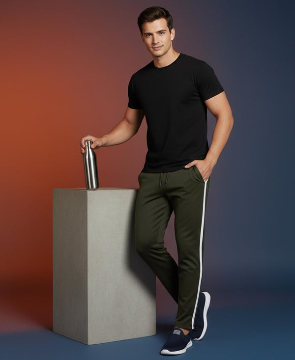 T.T. Men’s Cotton Blend | Solid Round Neck T-Shirt & Slim Fit Track Pants | Comfortable Casual Wear Co-ord Set for Men