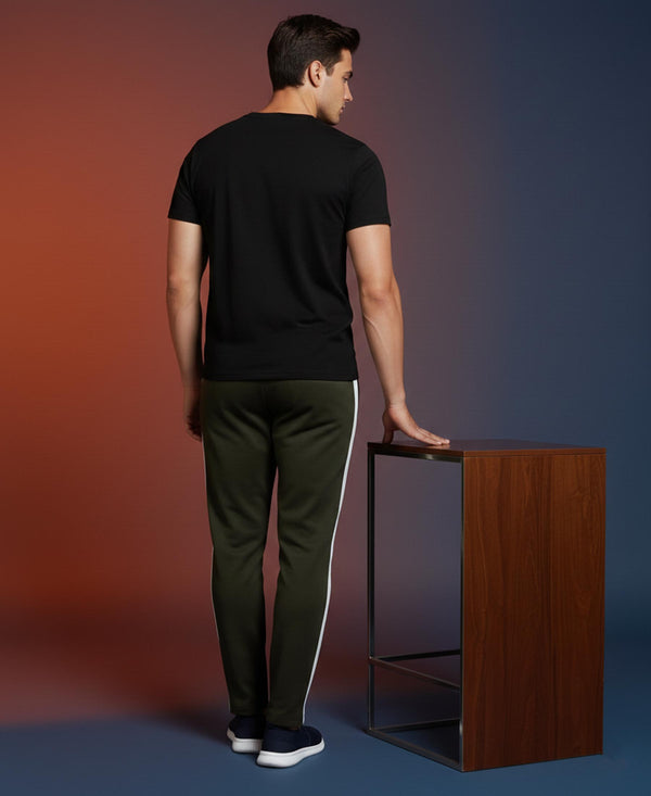 T.T. Men’s Cotton Blend | Solid Round Neck T-Shirt & Slim Fit Track Pants | Comfortable Casual Wear Co-ord Set for Men
