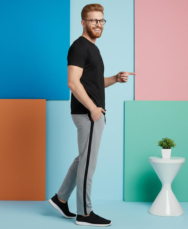 T.T. Men’s Cotton Blend | Solid Round Neck T-Shirt & Slim Fit Track Pants | Comfortable Casual Wear Co-ord Set for Men