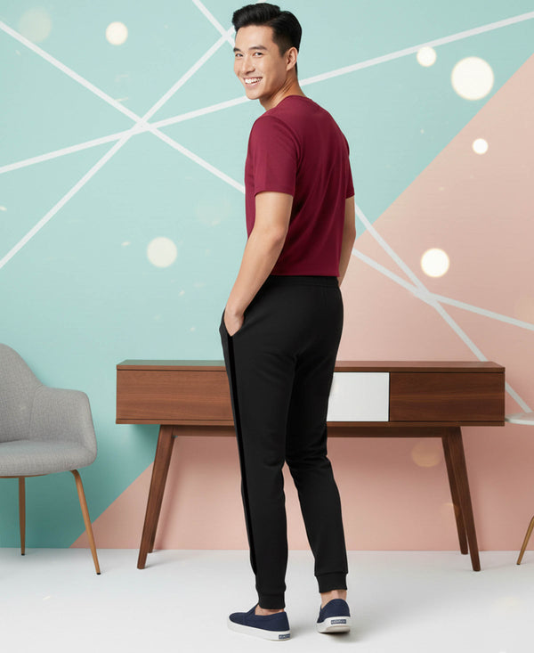 T.T. Men’s Cotton Blend | Solid Round Neck T-Shirt & Slim Fit Track Pants | Comfortable Casual Wear Co-ord Set for Men