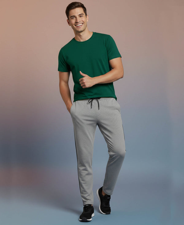 T.T. Men’s Cotton Blend | Solid Round Neck T-Shirt & Slim Fit Track Pants | Comfortable Casual Wear Co-ord Set for Men