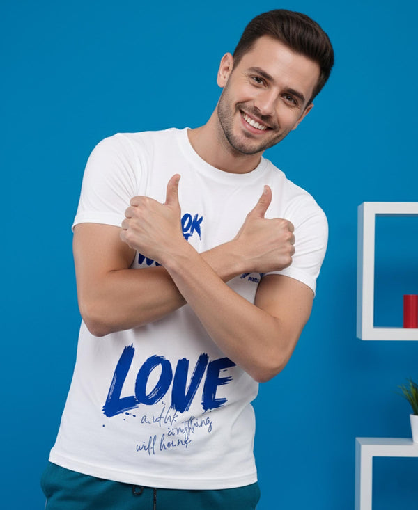 T.T. Men’s Cotton Blend | Printed Round Neck T-Shirt & Regular Fit Shorts | Casual Co-ord Set for Men