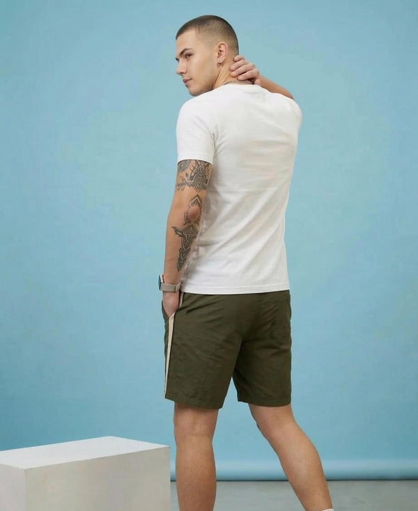 T.T. Men’s Cotton Blend | Printed Round Neck T-Shirt & Regular Fit Shorts | Casual Co-ord Set for Men