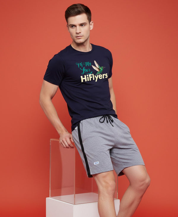 T.T. Men’s Cotton Blend | Printed Round Neck T-Shirt & Regular Fit Shorts | Casual Co-ord Set for Men