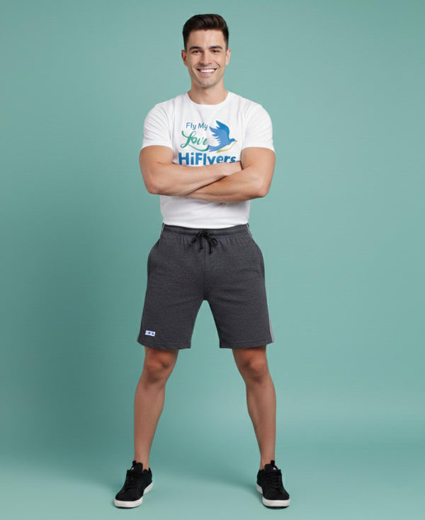 T.T. Men’s Cotton Blend | Printed Round Neck T-Shirt & Regular Fit Shorts | Casual Co-ord Set for Men