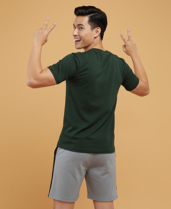 T.T. Men’s Cotton Blend | Printed Round Neck T-Shirt & Regular Fit Shorts | Casual Co-ord Set for Men