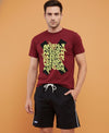 T.T. Men’s Cotton Blend | Printed Round Neck T-Shirt & Regular Fit Shorts | Casual Co-ord Set for Men