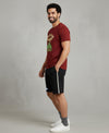 T.T. Men’s Cotton Blend | Printed Round Neck T-Shirt & Regular Fit Shorts | Casual Co-ord Set for Men