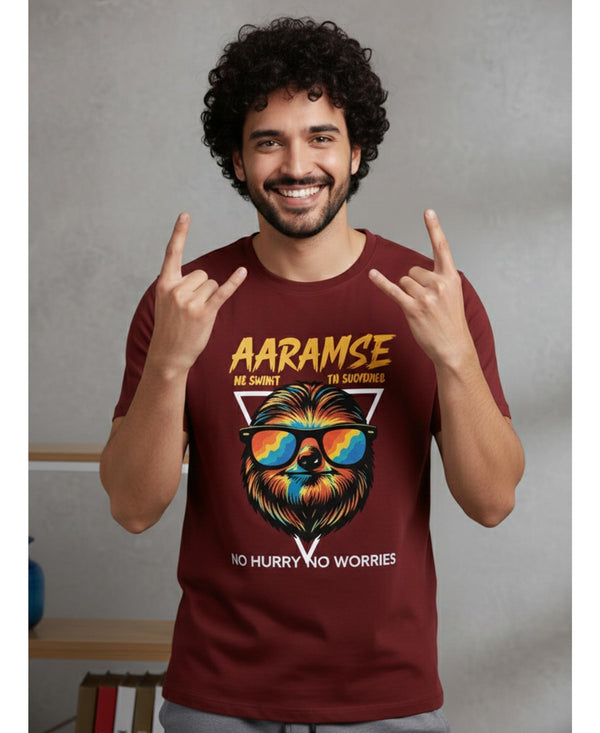 T.T. Men’s Cotton Blend | Printed Round Neck T-Shirt & Regular Fit Shorts | Casual Co-ord Set for Men