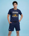 T.T. Men’s Cotton Blend | Printed Round Neck T-Shirt & Regular Fit Shorts | Casual Co-ord Set for Men