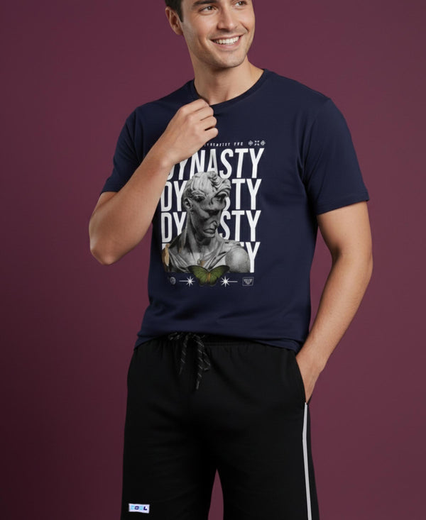 T.T. Men’s Cotton Blend | Printed Round Neck T-Shirt & Regular Fit Shorts | Casual Co-ord Set for Men