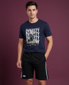 T.T. Men’s Cotton Blend | Printed Round Neck T-Shirt & Regular Fit Shorts | Casual Co-ord Set for Men