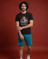T.T. Men’s Cotton Blend | Printed Round Neck T-Shirt & Regular Fit Shorts | Casual Co-ord Set for Men