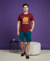 T.T. Men’s Cotton Blend | Printed Round Neck T-Shirt & Regular Fit Shorts | Casual Co-ord Set for Men