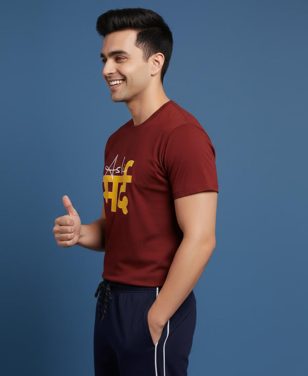 T.T. Men’s Cotton Blend | Printed Round Neck T-Shirt & Regular Fit Shorts | Casual Co-ord Set for Men