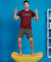 T.T. Men’s Cotton Blend | Printed Round Neck T-Shirt & Regular Fit Shorts | Casual Co-ord Set for Men