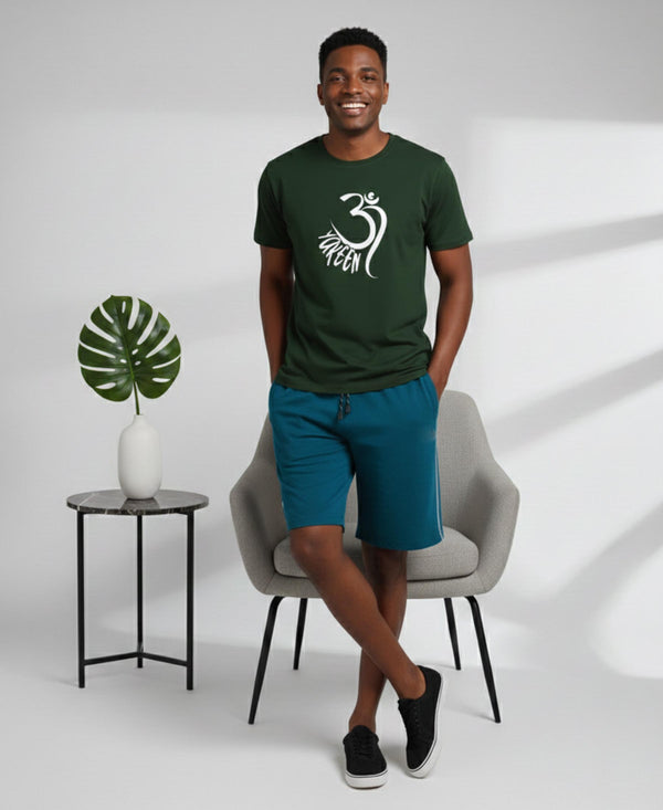 T.T. Men’s Cotton Blend | Printed Round Neck T-Shirt & Regular Fit Shorts | Casual Co-ord Set for Men