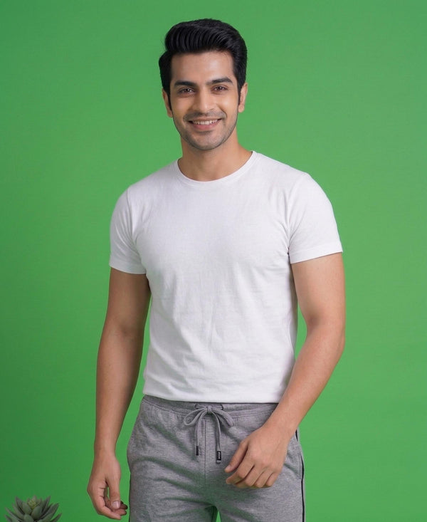 T.T. Men’s Cotton Blend | Solid Round Neck T-Shirt & Regular Fit Shorts | Casual Co-ord Set for Men