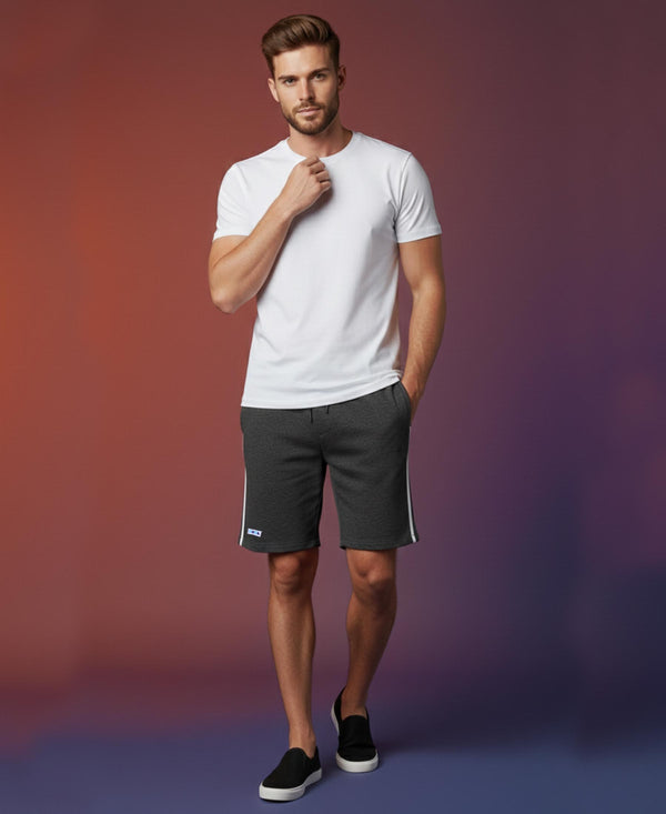 T.T. Men’s Cotton Blend | Solid Round Neck T-Shirt & Regular Fit Shorts | Casual Co-ord Set for Men