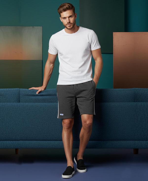 T.T. Men’s Cotton Blend | Solid Round Neck T-Shirt & Regular Fit Shorts | Casual Co-ord Set for Men