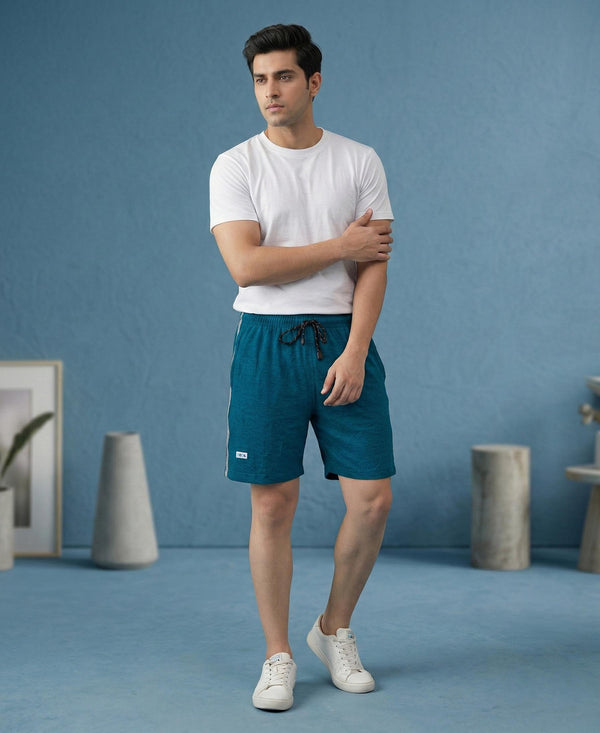 T.T. Men’s Cotton Blend | Solid Round Neck T-Shirt & Regular Fit Shorts | Casual Co-ord Set for Men