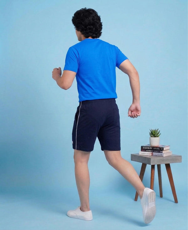 T.T. Men’s Cotton Blend | Solid Round Neck T-Shirt & Regular Fit Shorts | Casual Co-ord Set for Men